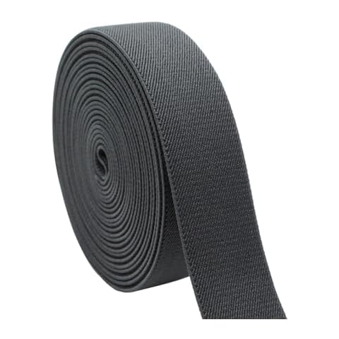 Dortrue 35mm 5 Yards Grey Sewing Elastic Band Heavy Stretch High Elasticity Elastic Spool for Mens Suspenders,Sewing Pants Waistband and Straps Cover