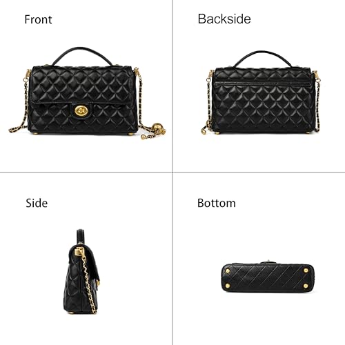 Bolso tote acolchado de cuero para mujer miniatura 5
