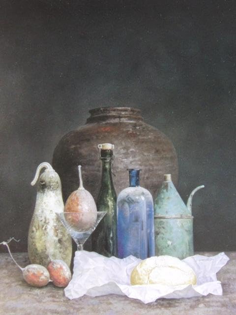 桜田晴義、静物、希少画な集画、状態良好、新品高級額・額装付