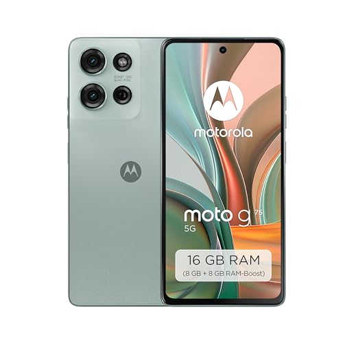 Motorola Moto g75 5G Smartphone (Robustes 6,78"-Display Dank Corning Gorilla Glass 5, 8/256 GB, 50-MP-Kamera, widerstandsfähig, extrem temperaturbeständig) Succulent Green, inkl. Schutzcover