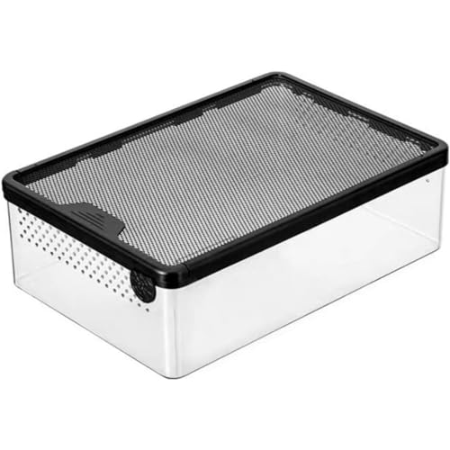 Vlwm レプタイルボックスプラケース ケース テラリウムタンク 昆虫ケース 透明 通気 給餌箱 換気が良い 給餌 ボックス 亀 トカゲ ヤモリ 蜘蛛 サソリハリネズミ ヘビ カエル 小型ヘビなど動物 ?用 や輸送に最適