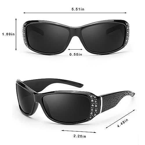 IGnaef Polarized Sunglasses for Women, Rhinestone Women Sunglasses UV400 Protection for Driving/Fishing/Shopping4