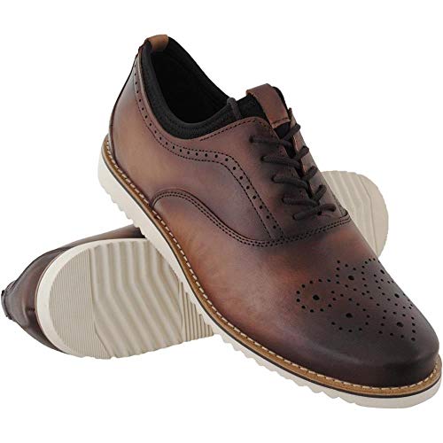 Sapato Oxford Masculino Couro Macio Leve Conforto Social Marrom 39