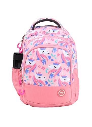 Image of PB Pearlbags Tulip 12L Printed Backpack,3 Compartments,Bottle Holder,Organizer,Premium Fabric,Water Resistant Anti Theft,School Bag for Boys and Girls