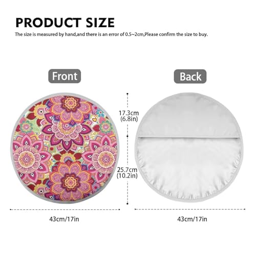 Image of Steering Wheel Sun Shade Cover Easy Installation Reflect UV Sun and Heat Mandala Floral Pink Steering Wheel Sunshade Non Slip Car Interior Accessories for Car Truck SUV