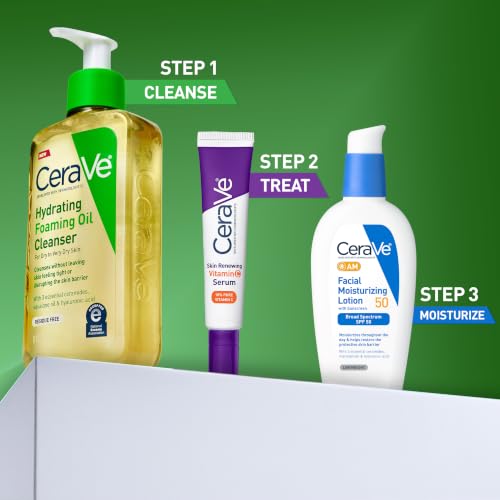 Image of CeraVe Hydrating Foaming Oil Facial Cleanser with Hyaluronic Acid, 8oz