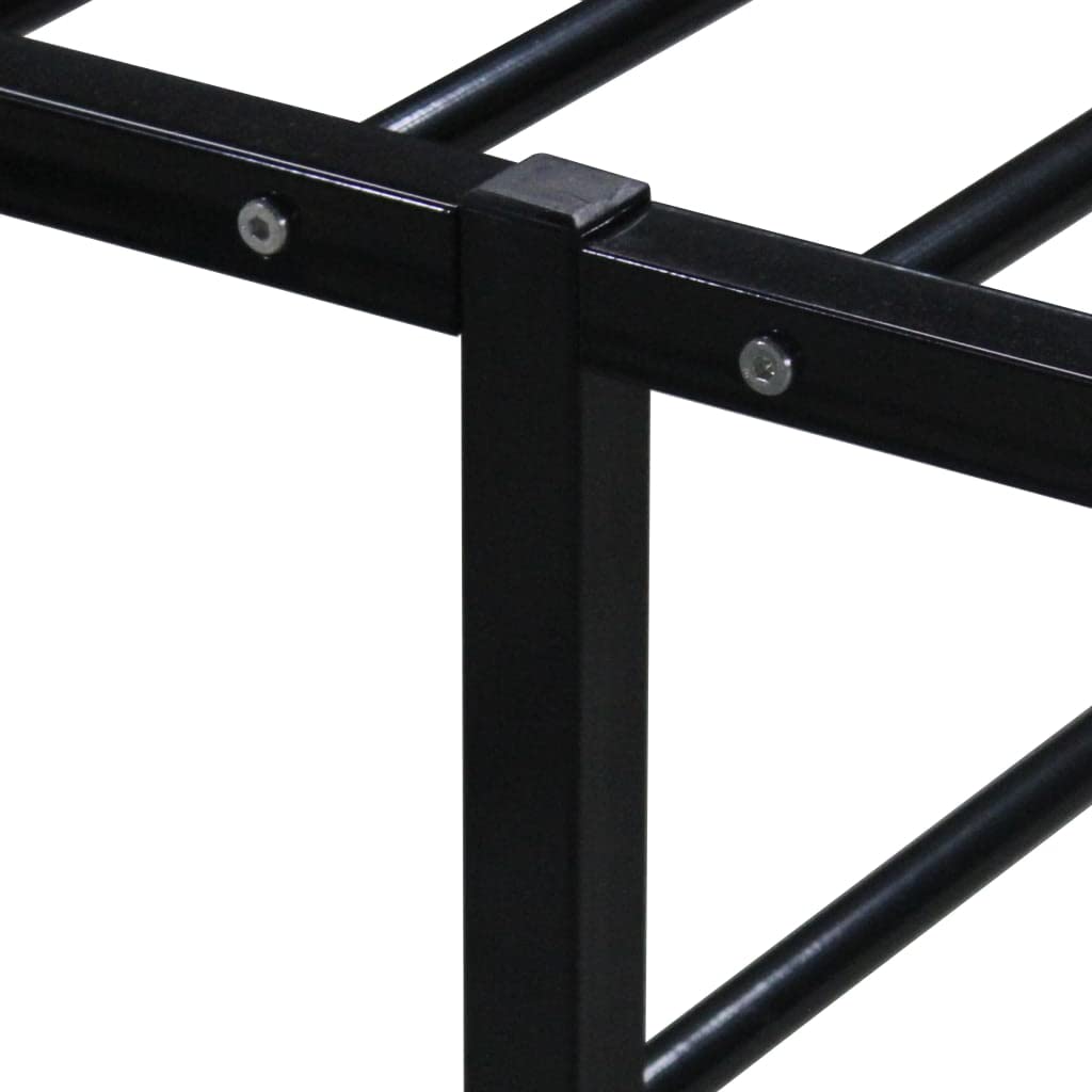 Black Metal Bed Frame 105x205 cm with Slats | Durable steel platform design provides strong support for bedrooms and guest rooms without a box spring.