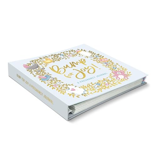 Image of Studio Oh! Guided Pregnancy Journal - Bump for Joy - Beautifully Illustrated Hardcover Journal with Storage Pockets Creates a Keepsake of Maternity Memories, Blue