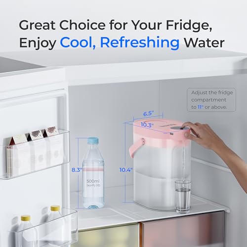 Waterdrop FreshTaste Soften Water Instant Electric Rechargeable Water Filter Jug, 4L Water Filter Dispenser, Reduce Calcium, Chlorine, Lead, Copper, Purify, Pink (Replacement Filter: WD-EWFS) - Image 9