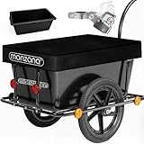 MONZANA® Fahrradanhänger mit 90L Kunststoffwanne inklusive Abdeckplane Kupplung Lastenanhänger Transportanhänger Anhänger Handwagen