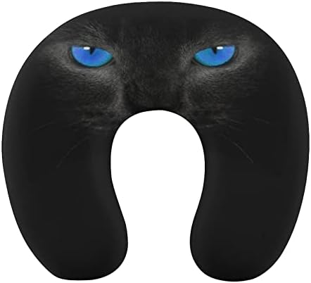Blue Eyes Cat Neck Pillow U Shaped Memory Foam Travel Head Support Pillow for Women Men