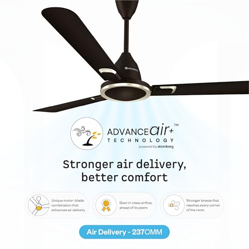 Image of atomberg Erica Signature 1230mm BLDC Ceiling Fan | | Regulator Operated | Advance air+ technology | BEE rated 5 star | Low noise operation | 3 Years Warranty (Blaze Brown)