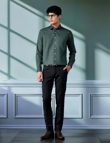 Image of Louis Philippe Men's Slim Fit Easy to Iron Everyday wear Premium Cotton Full Sleeve Solid Formal Shirt