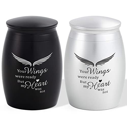 Image of 2.67 Inches Small Urns for Human Ashes Keepsake Set of 2 | Angle Mini Cremation Urns for Human Ashes Male or Female,A Perfect Tribute & Gift for Families