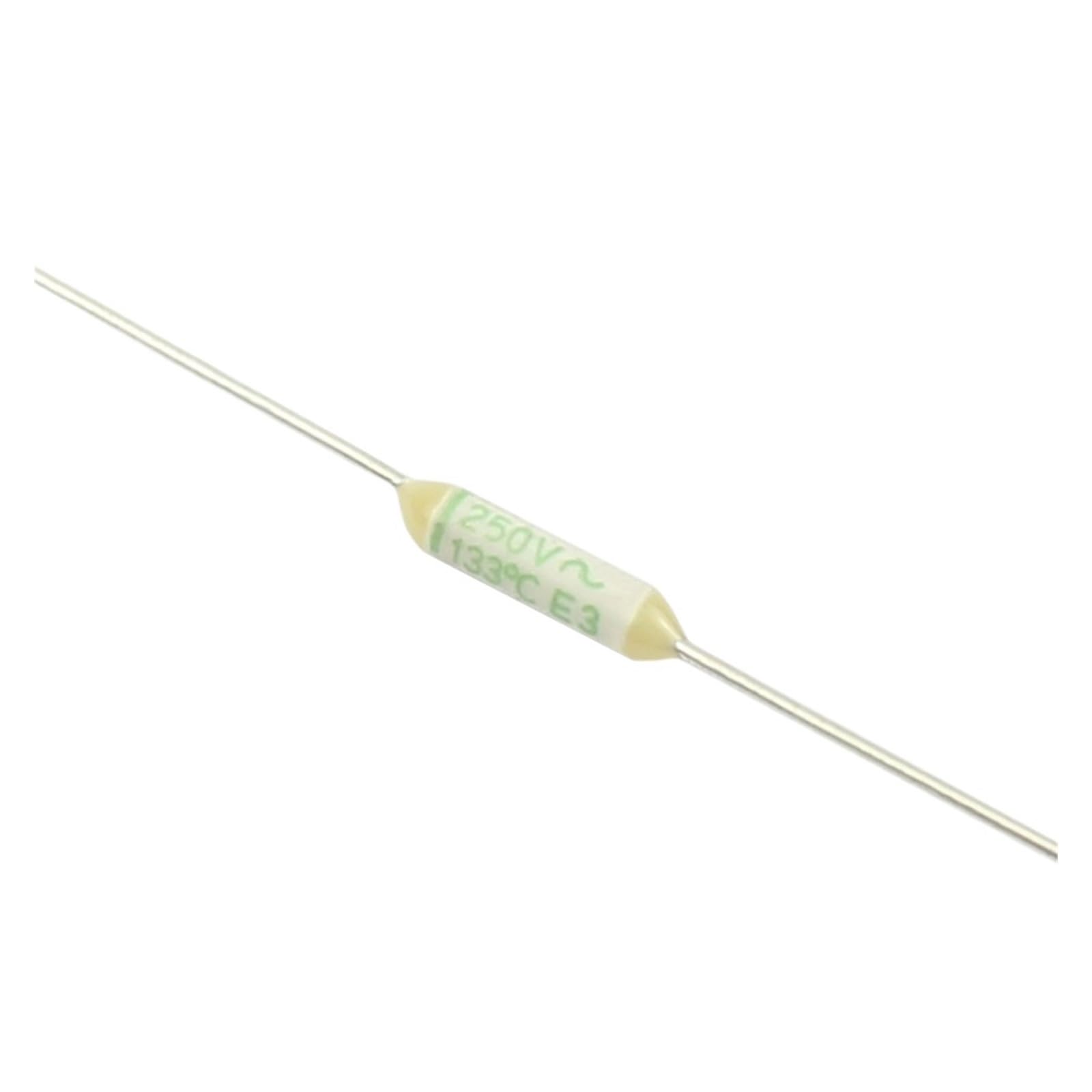 Fusible thermique 133C 1A 250V Type 324 coupure axiale de sécurité (Lot de 10 pièces)