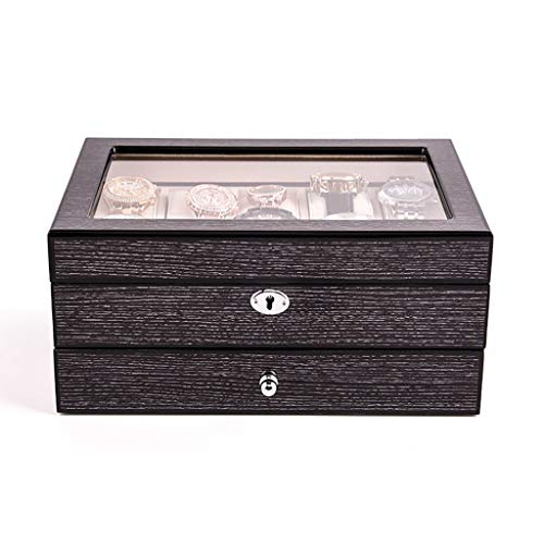 JeweR Boîte de Montre avec boîte à Montres Multifonction en Bois laqué Piano Boîte de Collection avec Montre mécanique Montre avec Serrure Boîte de Rangement pour Bijoux (Size : B)