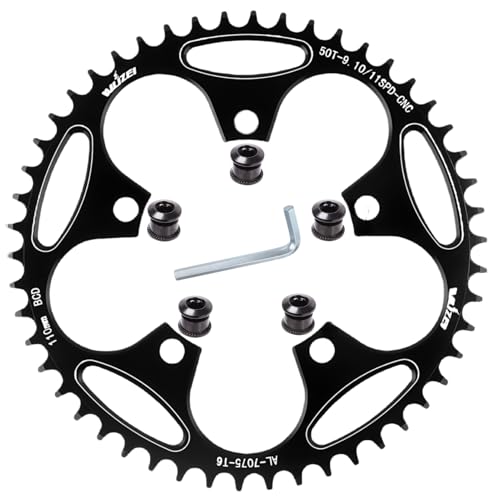 goucrro 110/130 BCD Kettenblatt 36/38/40/42/44/46/48/50/52/54/56/58/60T Rundes Narrow Wide Fahrrad-â€¦ – Miniatur