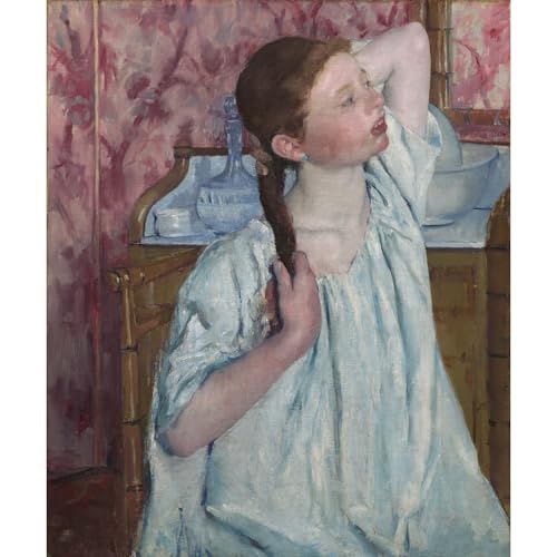 Cassatt Fille arrangeant ses cheveux impression sur toile 101,6 x 127 cm poster art impressionniste