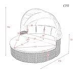 Polyrattan Sonneninsel mit Sonnendach