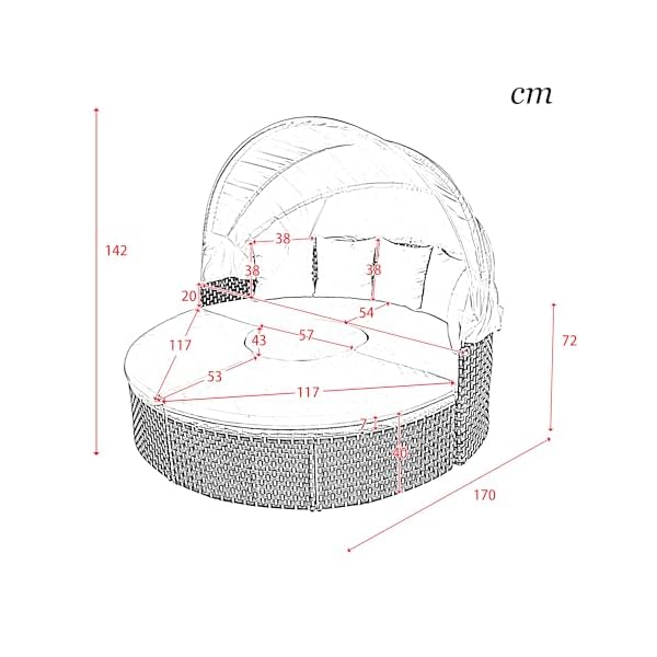 Polyrattan Sonneninsel mit Sonnendach