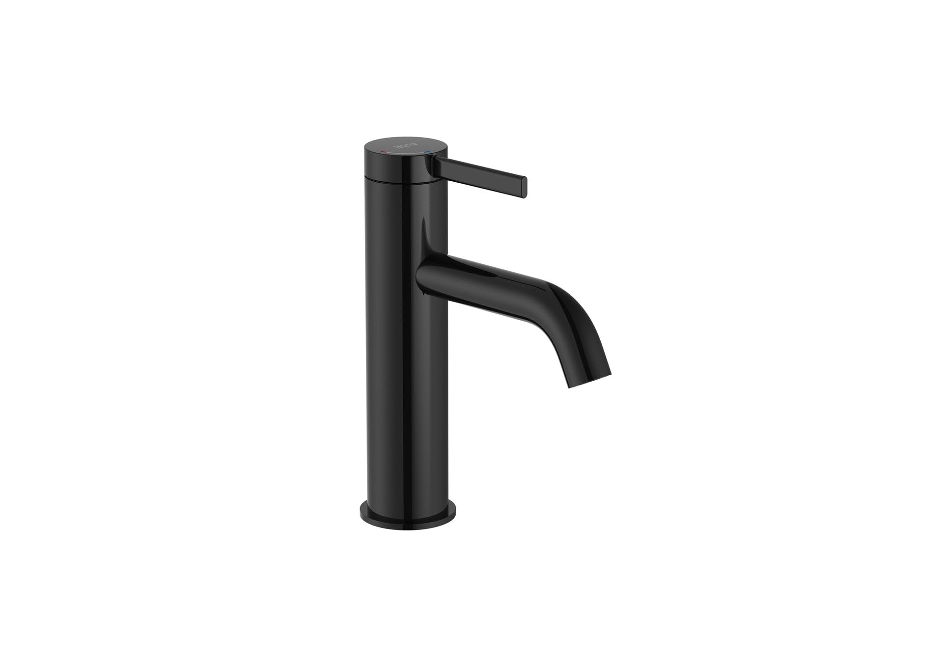 Grifo monomando de lavabo Roca Ona esbelto con válvula click-clack automática para baño