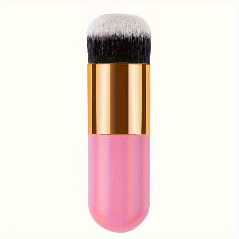 Flat Top Foundation Brush for Seamless Blending of Powder, Blush & Concealer, Soft Synthetic Bristles, Makeup Tool for Face Contouring, Makeup Brushes (Pink)