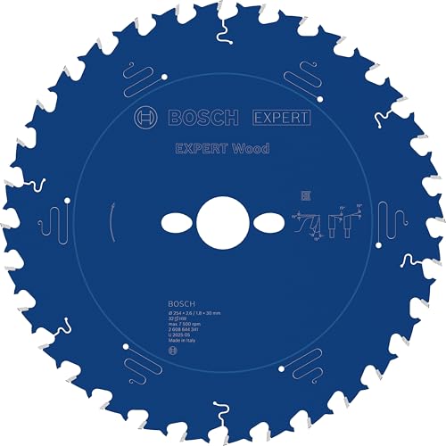 Bosch Professional 1x Kreissägeblatt Expert for Wood (Holz Sägeblatt Ø 254 x 30 x 2 6 mm Zähne 32 Zubehör Kreissäge)