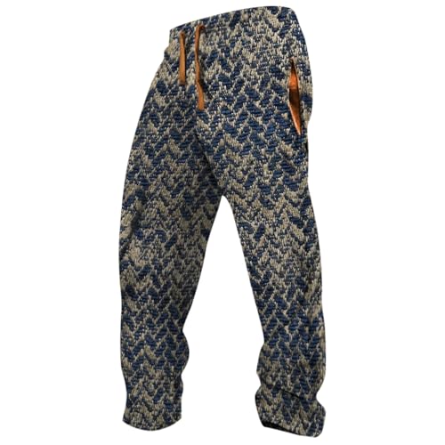 Pantalon de jogging rayé vintage pour homme - Taille élastique - Pantalon de sport - Style national - Pantalon de survêtement baggy respirant - Style thaïlandais - Pantalon de loungewear, P gris., L