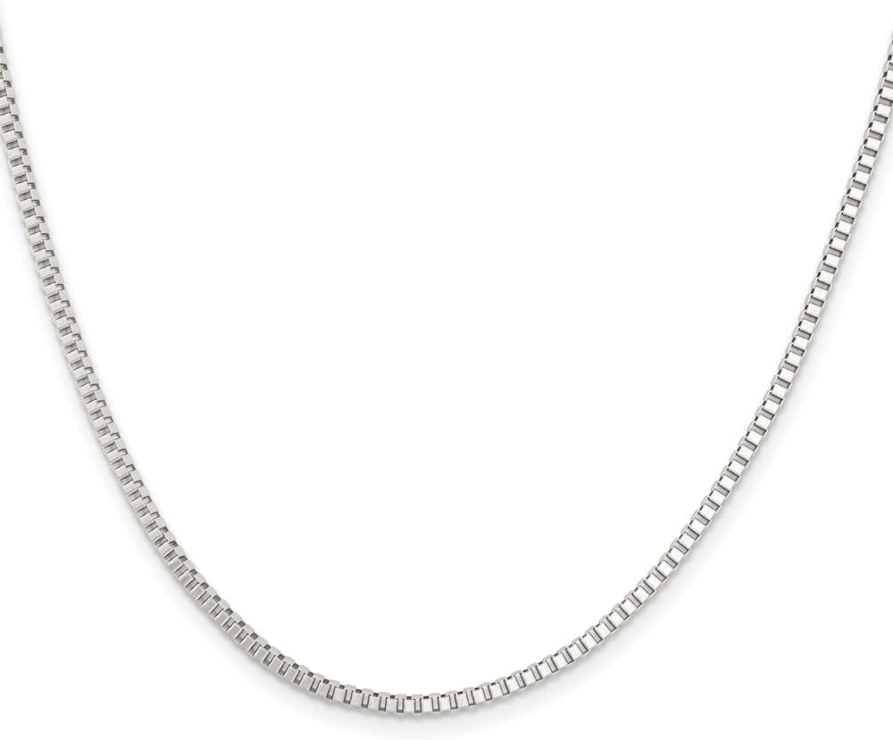 Real Stainless Steel 2mm 18in Box Chain Necklace - with Secure Lobster Lock Clasp 18"