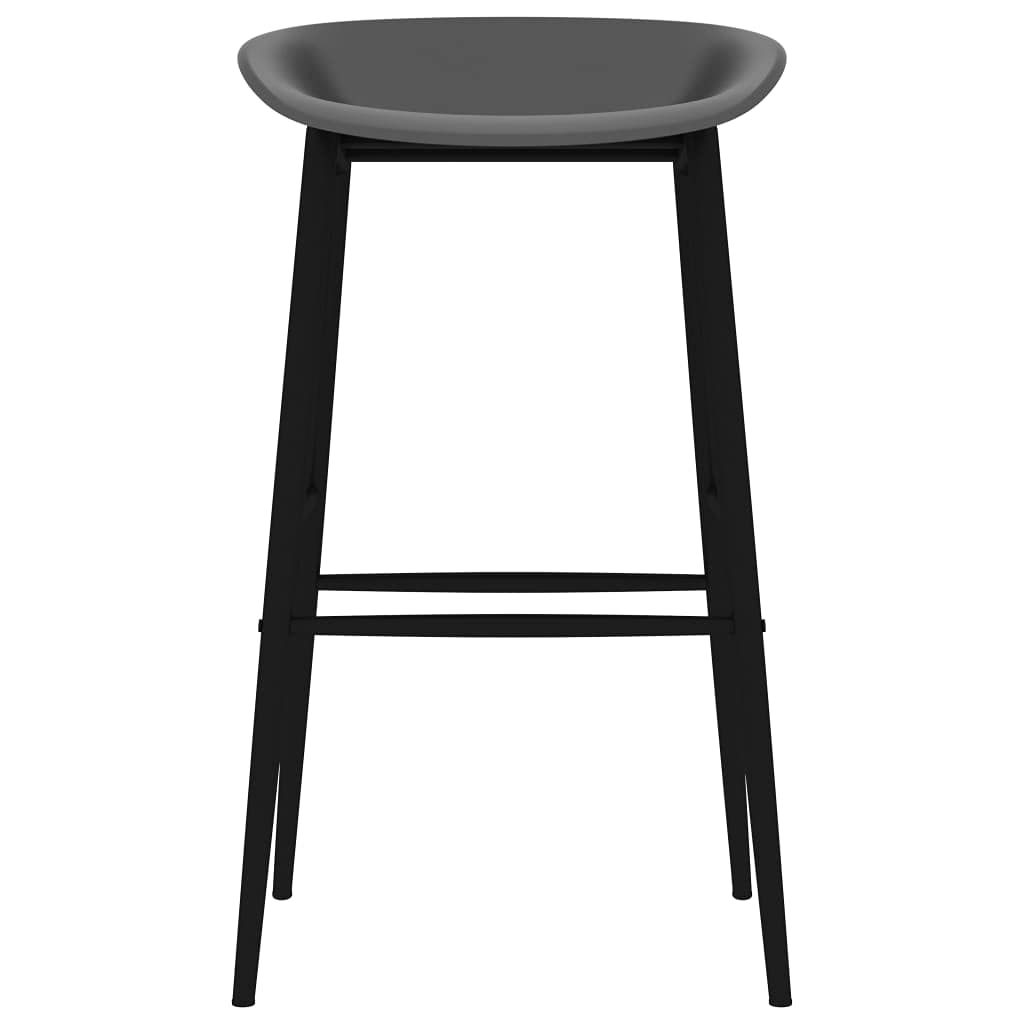 Juego de 7 piezas de bar, color blanco y gris con mesa de tablero de fibra de densidad media y patas de metal y taburete de bar con respaldo para instalaciones modernas