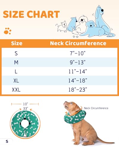Image of Supet Inflatable Dog Cone Collar Alternative After Surgery, Doggie Neck Donut Collar Recovery ECollar for Post Surgery, Soft Dog Cone for Small Medium Puppies Cats