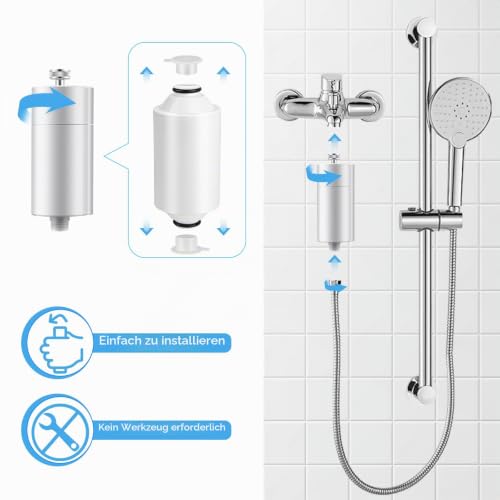 2 Stück Shower Filter Wasserfilter Dusche Water Duschfilterkartusche Duschfilter Gegen Verunreinigungen Rostablagerungen und Chlor Kompatibel mit Philips Shower Filter Cartridge AWP1775WH / AWP1775CH