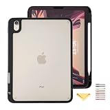 UUcovers Schutzhülle für iPad 9. / 8. / 7. Generation mit Stifthalter, magnetisch, durchscheinend, mattiert, transparent, harte Rückseite und weicher TPU-Stoßdämpfer, stoßfeste Abdeckung für iPad 25,9