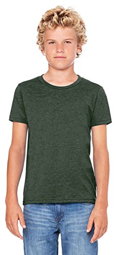 Bella + Canvas Youth Jersey Short-Sleeve T-Shirt M HEATHER FOREST
