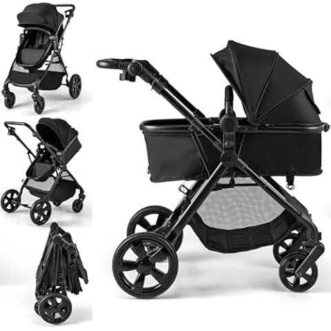 GYMAX Foldable Baby Stroller with Adjustable Features Cover