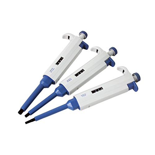 Starter Set Of 3 Variable Volume Single Channel Pipettes, Adjustable Pipettors, 2-20, 20-200, 100-1000 Microliter #TOP3