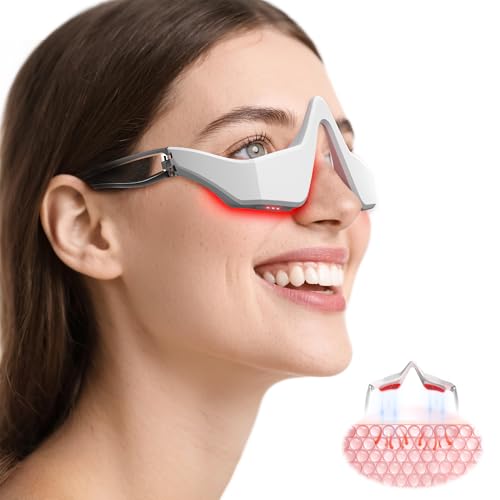 Under Eye Red Light Therapy Glasses with Massage