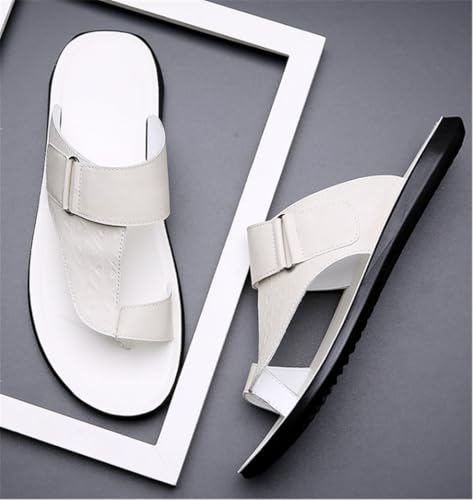 Mens Slide Sandal Indoor and Outdoor Beach Flip Flop Casual Thong Leather Slip On Athletic Slipper Quick-Dry2