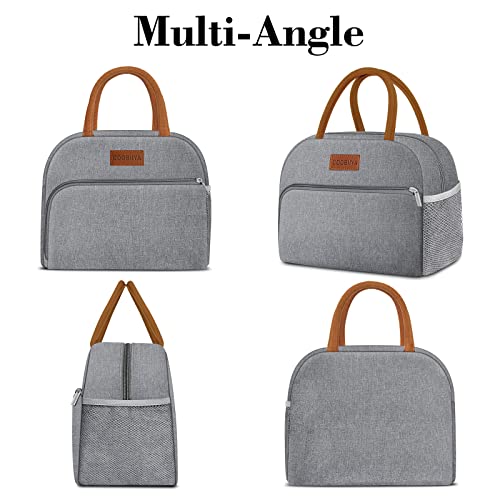 Coobiiya Lunch Bag Women, Insulated Lunch Box Tote Bag For Women Adult Men, Reusable Small Leakproof Cooler Cute Lunch Box Bags For Work Office Picnic Or Travel(Grey) #TOP3