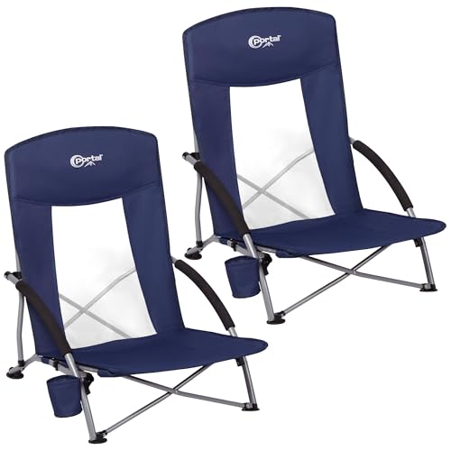 PORTAL Beach Chair for Adults with Cup Holder
