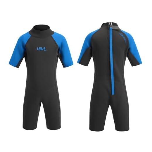 Urban Beach Unisex Jugend Sharptooth Kurzer Neoprenanzug für Kinder, blau, 7-8 Jahre