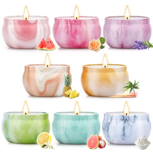 Yinuo Mirror Bougie Parfumées Ensemble, Coffret Cadeau Femme, Personnalisé Maitresse, 8 * 2,5 Oz Pour L'aromathérapie Mariage Bath Yoga Fête des Mères