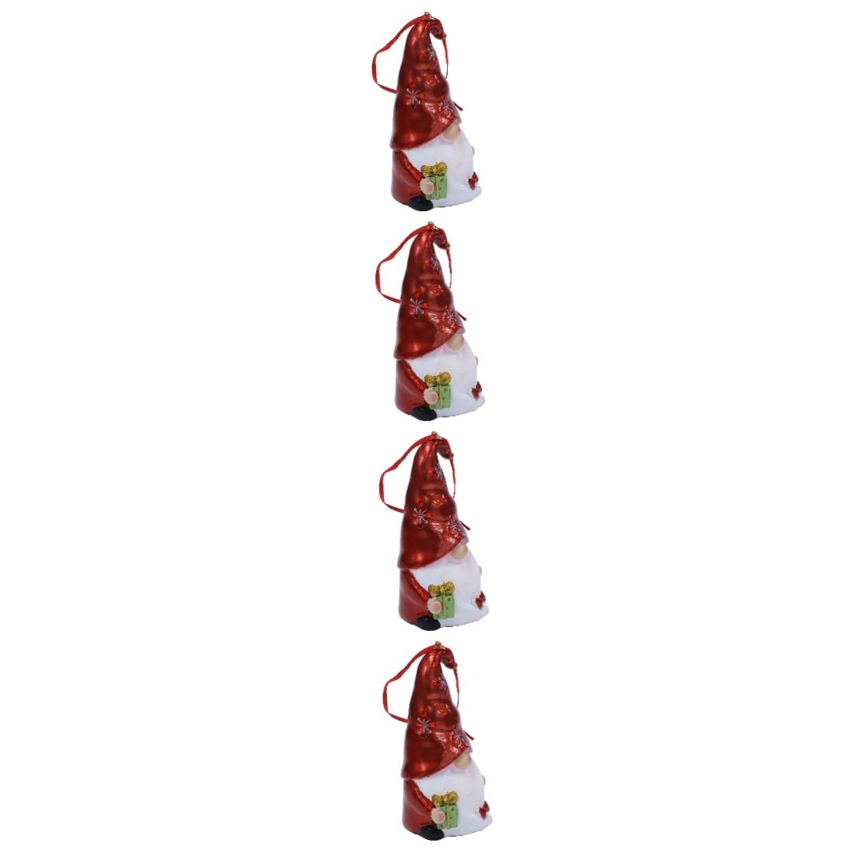 IMIKEYA 4 Stück Dekorative Lichter weihnachtsdeko für den einzug weinachtsgeschenk beleuchtete Gnomenstatue Weihnachtsfeierdekorationen Weihnachtszwerg Keramikornamente rot