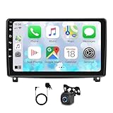 2+64G Autoradio Android 2 Din pour Peugeot 407 2004-2008, 9 Pouces Dab Autoradio écran Tactile Récepteurs multimédia GPS Navigation avec Wireless Carplay Bluetooth WiFi FM RDS Radio Caméra Recul