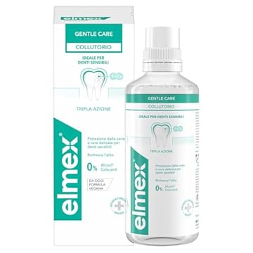 elmex Collutorio Sensitive 400ml I Protezione Extra dai Denti Sensibili e dalla Carie Radicolare I Con fluoruro amminico | con Tripla Azione | 0% Alcohol