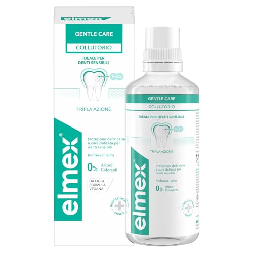Immagine prodotto: elmex Collutorio Sensitive 400ml I Protezione Extra dai Denti Sensibili e dalla Carie Radicolare I Con fluoruro amminico | con Tripla Azione | 0% Alcohol
