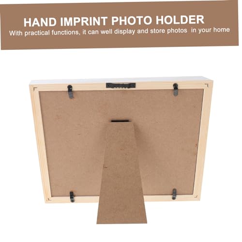 Cadre photo imprimé main Cabilock blanc avec support pour souvenirs