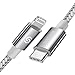 Price comparison product image Syncwire USB-C to Lightning Cable [C94 MFi-Certified 2M] Fast Type-C Lightning Nylon Power Delivery Charging Cable for iPhone 12/12 pro / 12 Pro Max / SE2 / 11/11 Pro/XS/XR/MacBook, iPad - Silver
