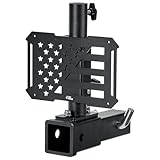 JOYTUTUS Hitch Flag Pole Holder for Standard 2 Inch Receivers, Fits Truck RV SUV Pickup Camper Trailer Hitch Mount Flagpole Holder with Hitch Receiver
