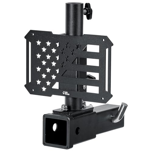 JOYTUTUS Hitch Flag Pole Holder for Standard 2 Inch Receivers Fits Truck RV SUV Pickup Camper Trailer Hitch Mount Flagpole Holder with Hitch ReceiverFlag Poles Up to 1.18 Diameter